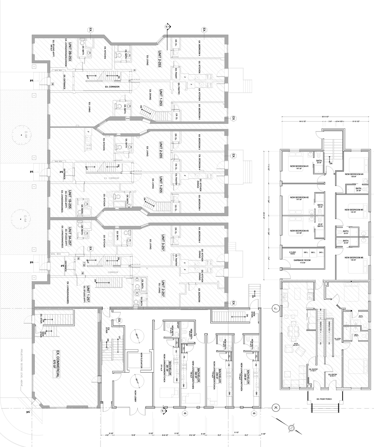 Construction site plan for project from page 2 of the file '2021-08-27 - Floor Plans and Elevations - D07-12-21-0135'