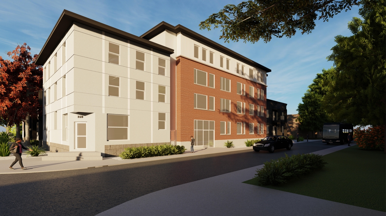 Rendering of building from page 3 of the file '2021-08-27 - Renderings - D07-12-21-0135'