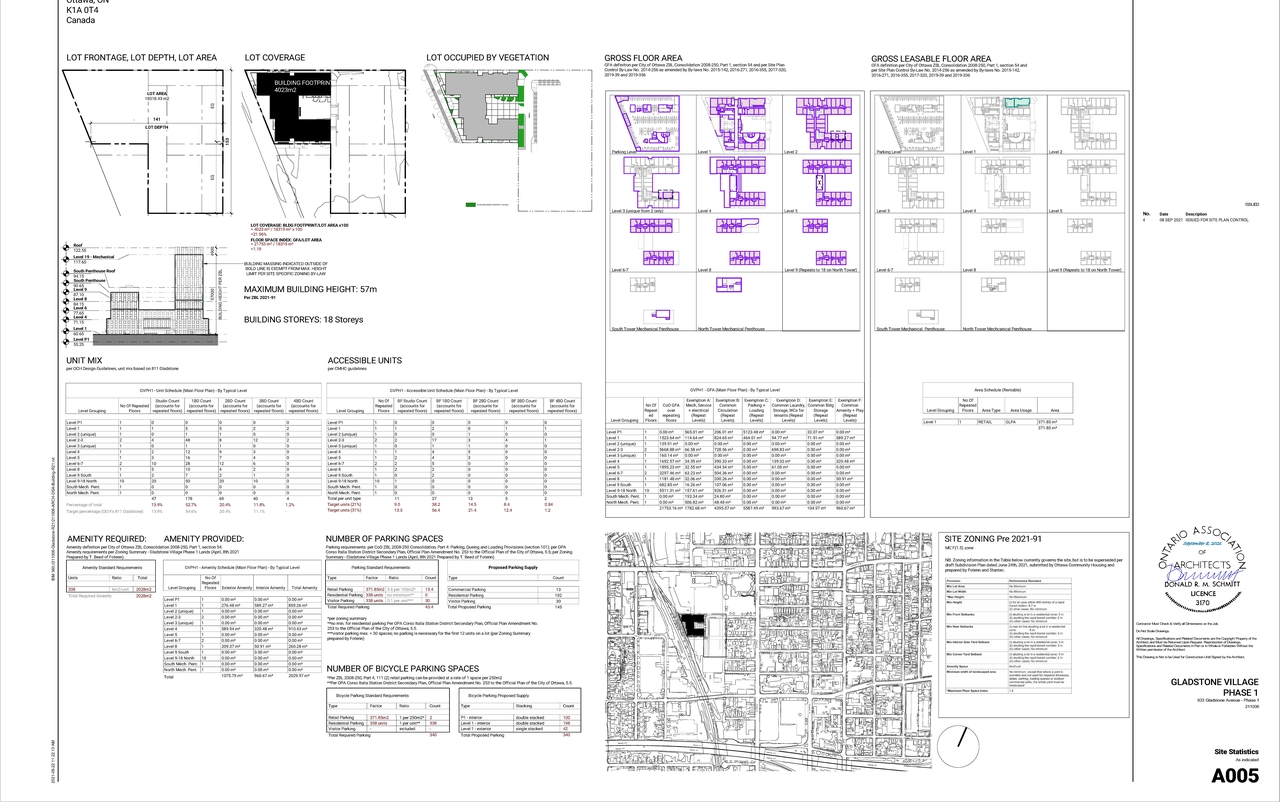 Construction site plan for project from page 2 of the file '2021-09-24 - Floor Plans - D07-12-21-0149'