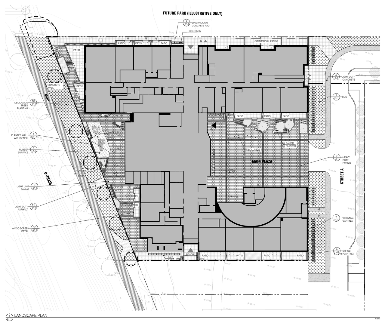 Construction site plan for project from page 102 of the file '2021-11-25 - UDRP Dec 3 2021 Design Brief - D07-12-21-0149'