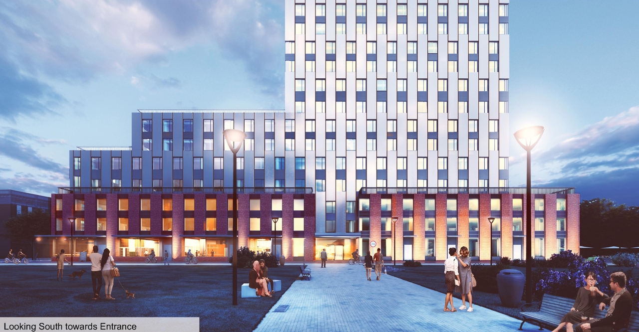 Rendering of building from page 53 of the file '2021-11-25 - UDRP Dec 3 2021 Design Brief - D07-12-21-0149'