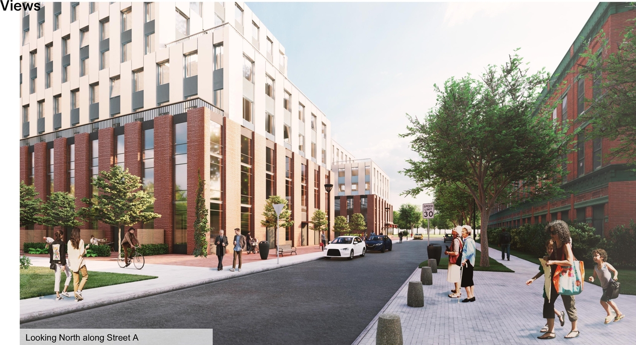 Rendering of building from page 54 of the file '2021-11-25 - UDRP Dec 3 2021 Design Brief - D07-12-21-0149'