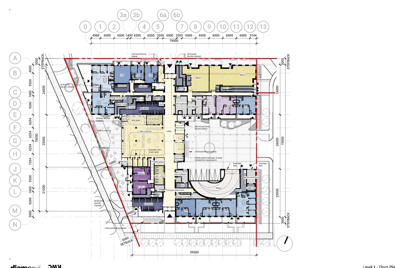 Floor plan for project from page 62 of the file '2021-11-25 - UDRP Dec 3 2021 Design Brief - D07-12-21-0149'