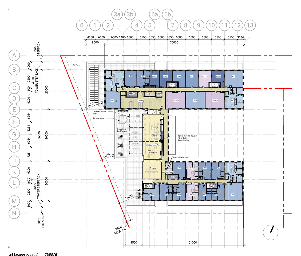 Floor plan for project from page 64 of the file '2021-11-25 - UDRP Dec 3 2021 Design Brief - D07-12-21-0149'