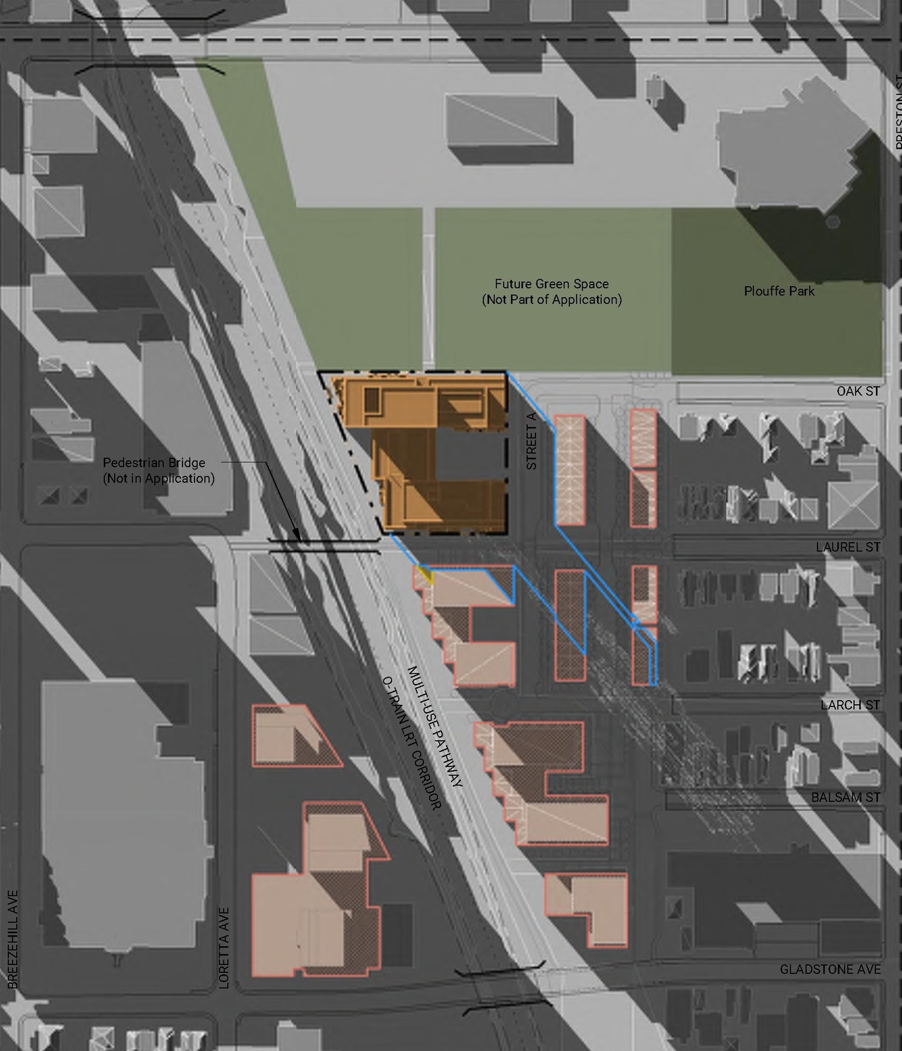Construction site plan for project from page 82 of the file '2021-11-25 - UDRP Dec 3 2021 Design Brief - D07-12-21-0149'