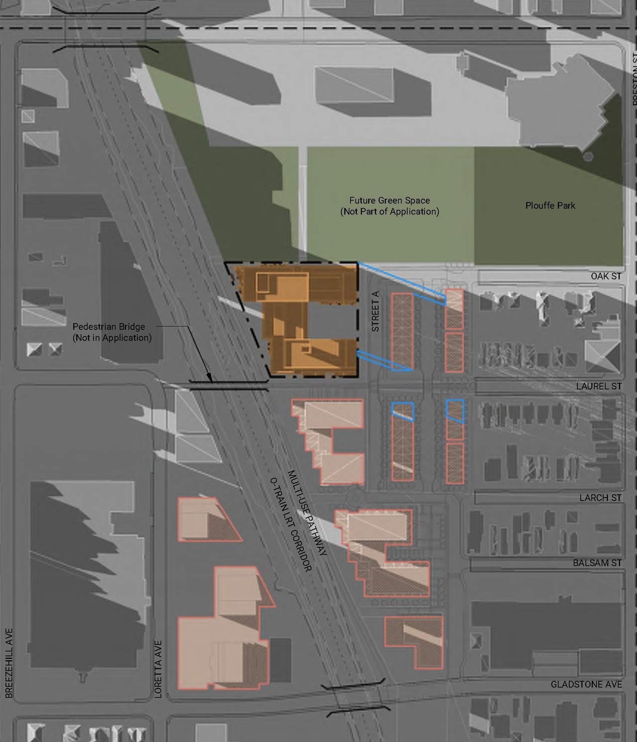 Construction site plan for project from page 94 of the file '2021-11-25 - UDRP Dec 3 2021 Design Brief - D07-12-21-0149'