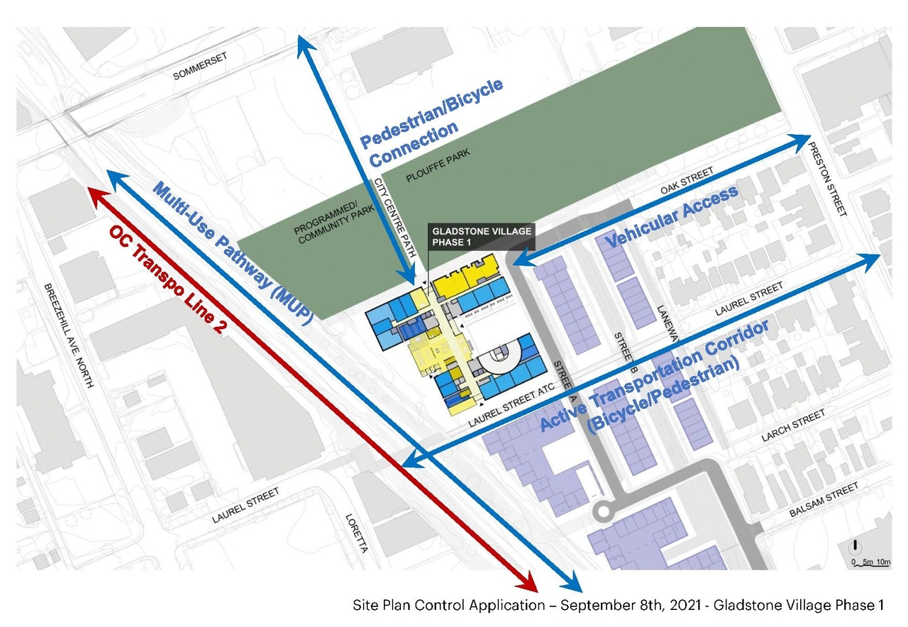 Construction site plan for project from page 12 of the file '2021-09-24 - Design Brief - D07-12-21-0149'