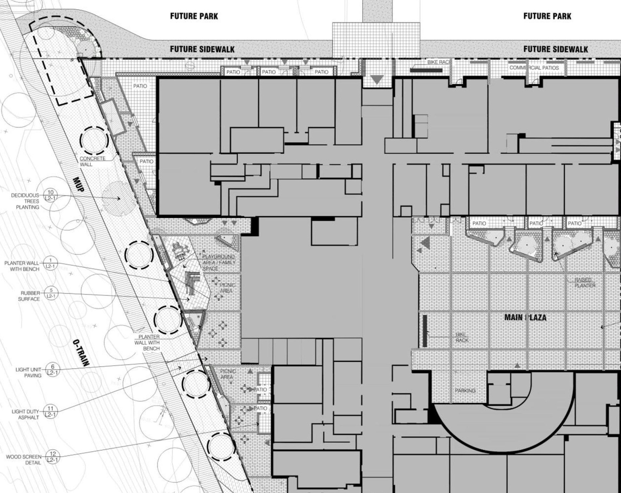 Construction site plan for project from page 16 of the file '2021-09-24 - Design Brief - D07-12-21-0149'