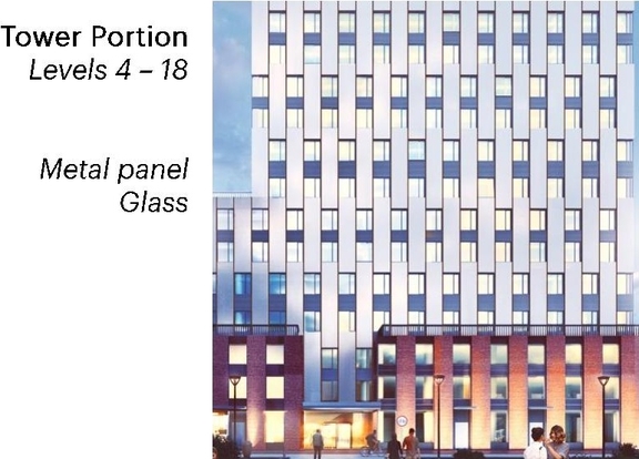 Rendering of building from page 21 of the file '2021-09-24 - Design Brief - D07-12-21-0149'
