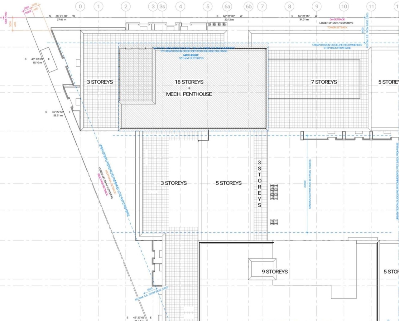 Construction site plan for project from page 5 of the file '2021-09-24 - Design Brief - D07-12-21-0149'