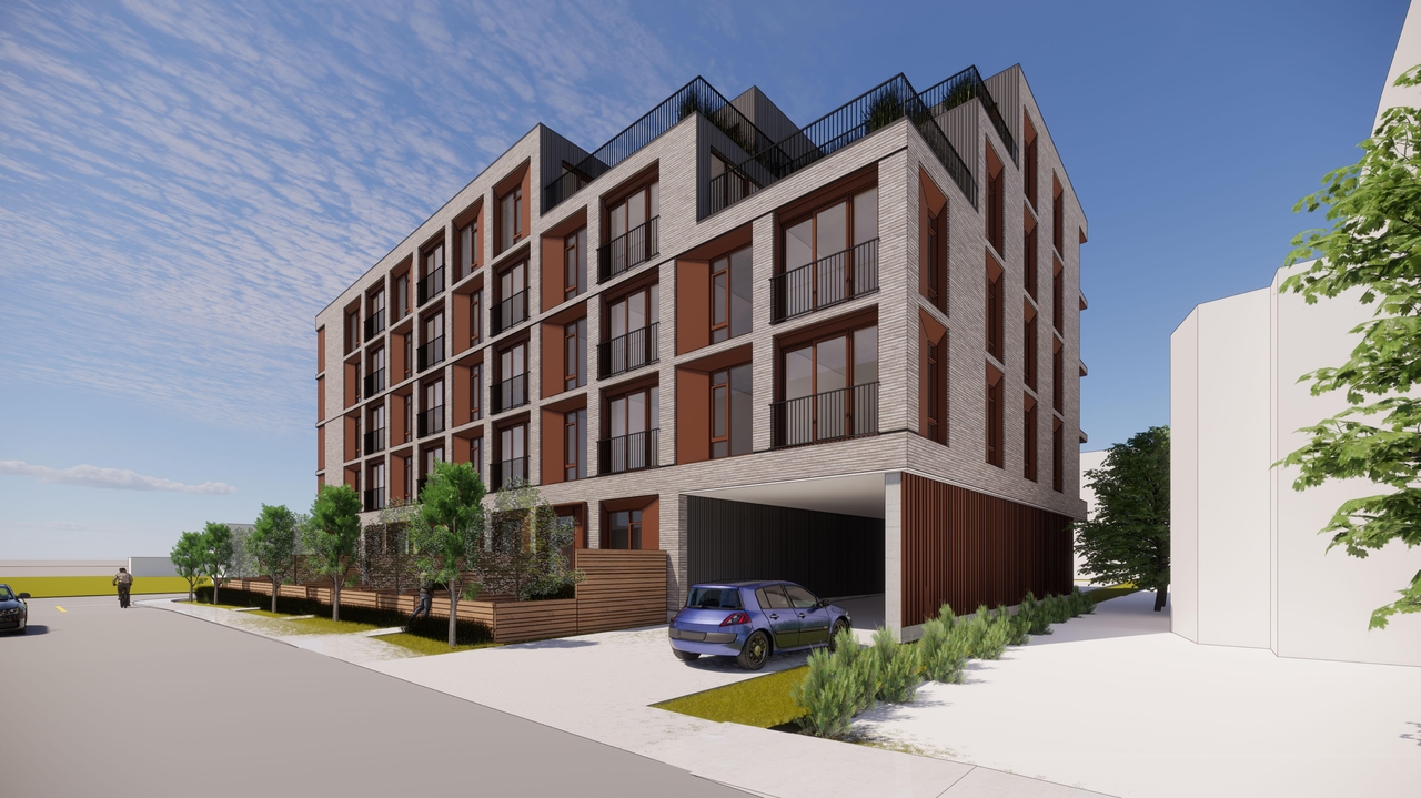 Rendering of building from page 4 of the file '2021-09-24 - Views - D07-12-21-0150'