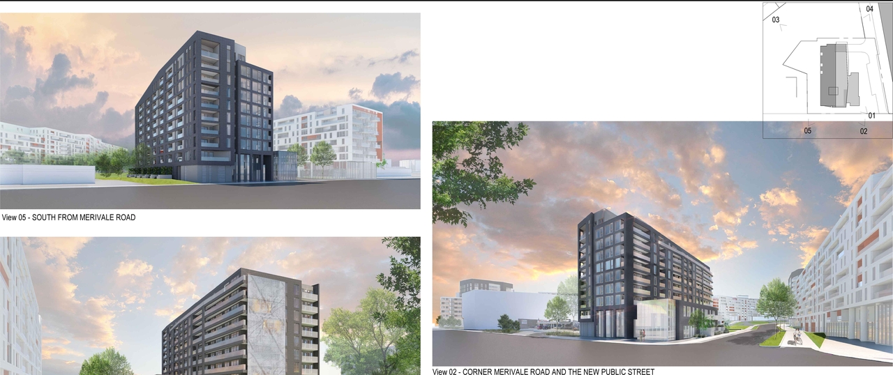 Rendering of building from page 5 of the file '2023-12-07 - Shadow, Views, Floor, Sections, Elevations Plans - D07-12-21-0152'