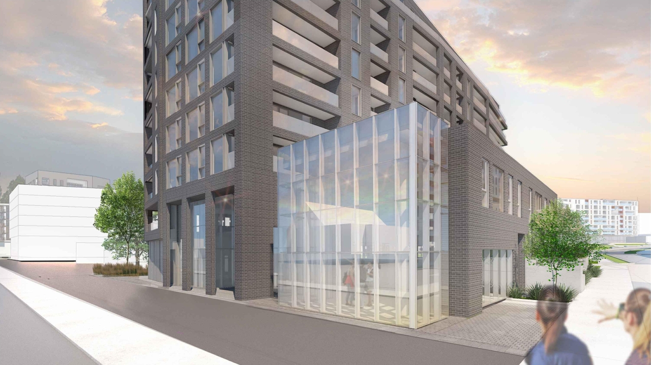 Rendering of building from page 5 of the file '2023-12-07 - Shadow, Views, Floor, Sections, Elevations Plans - D07-12-21-0152'