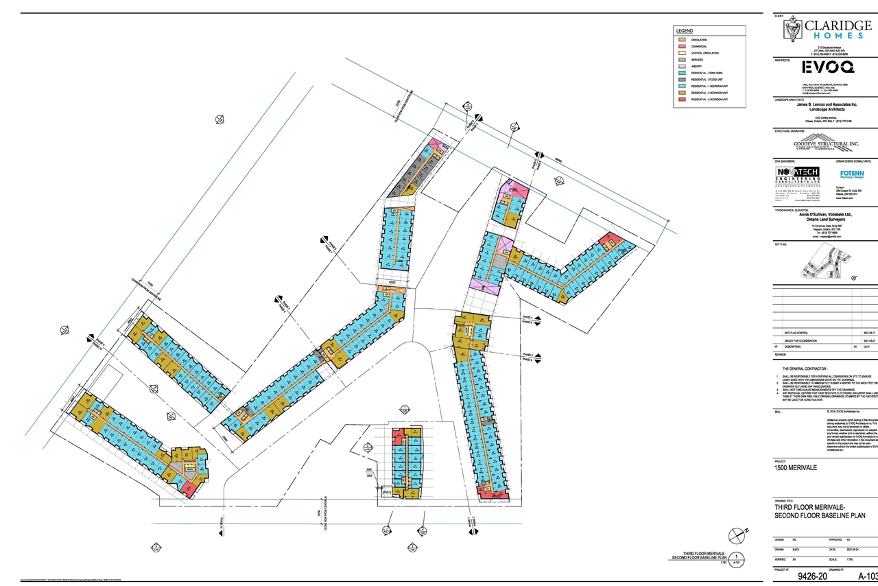 Construction site plan for project from page 10 of the file '2021-09-27 - Site Plan Shadow Analysis Floor Plans - D07-12-21-0152'