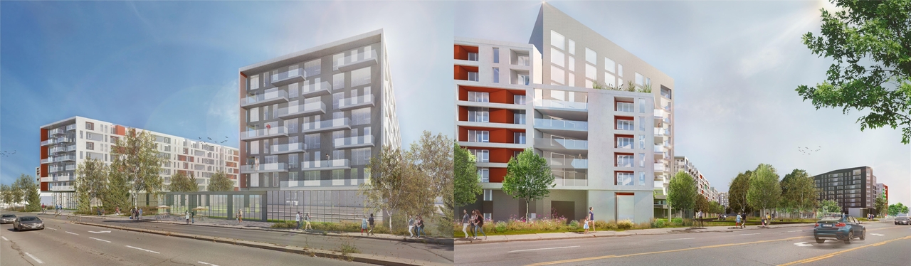 Rendering of building from page 4 of the file '2021-09-27 - Site Plan Shadow Analysis Floor Plans - D07-12-21-0152'