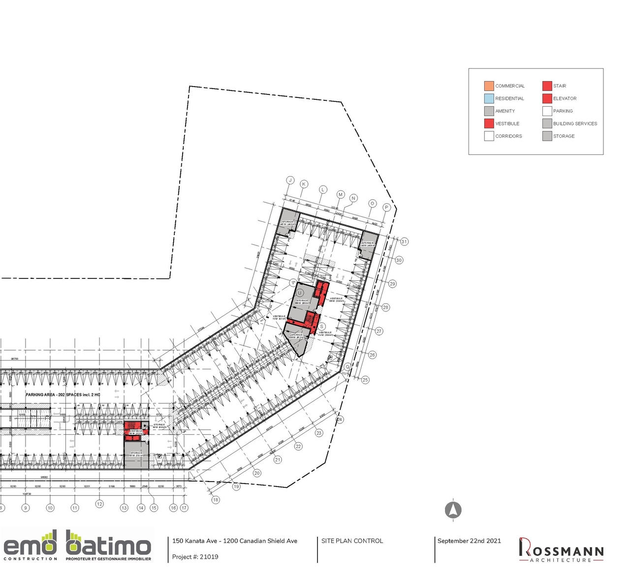 Construction site plan for project from page 32 of the file '2021-09-28 - Design Brief - D07-12-21-0153'