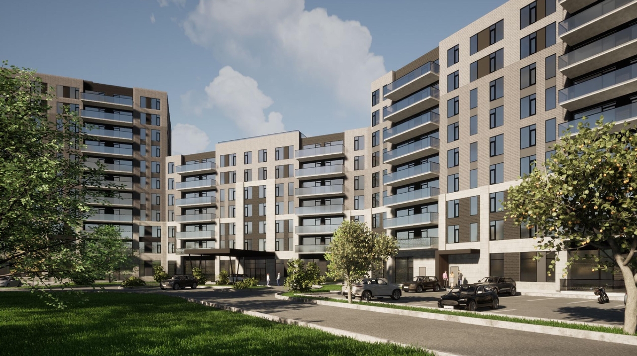 Rendering of building from page 1 of the file '2021-09-28 - View of Drop Off Area Rendering - D07-12-21-0153'