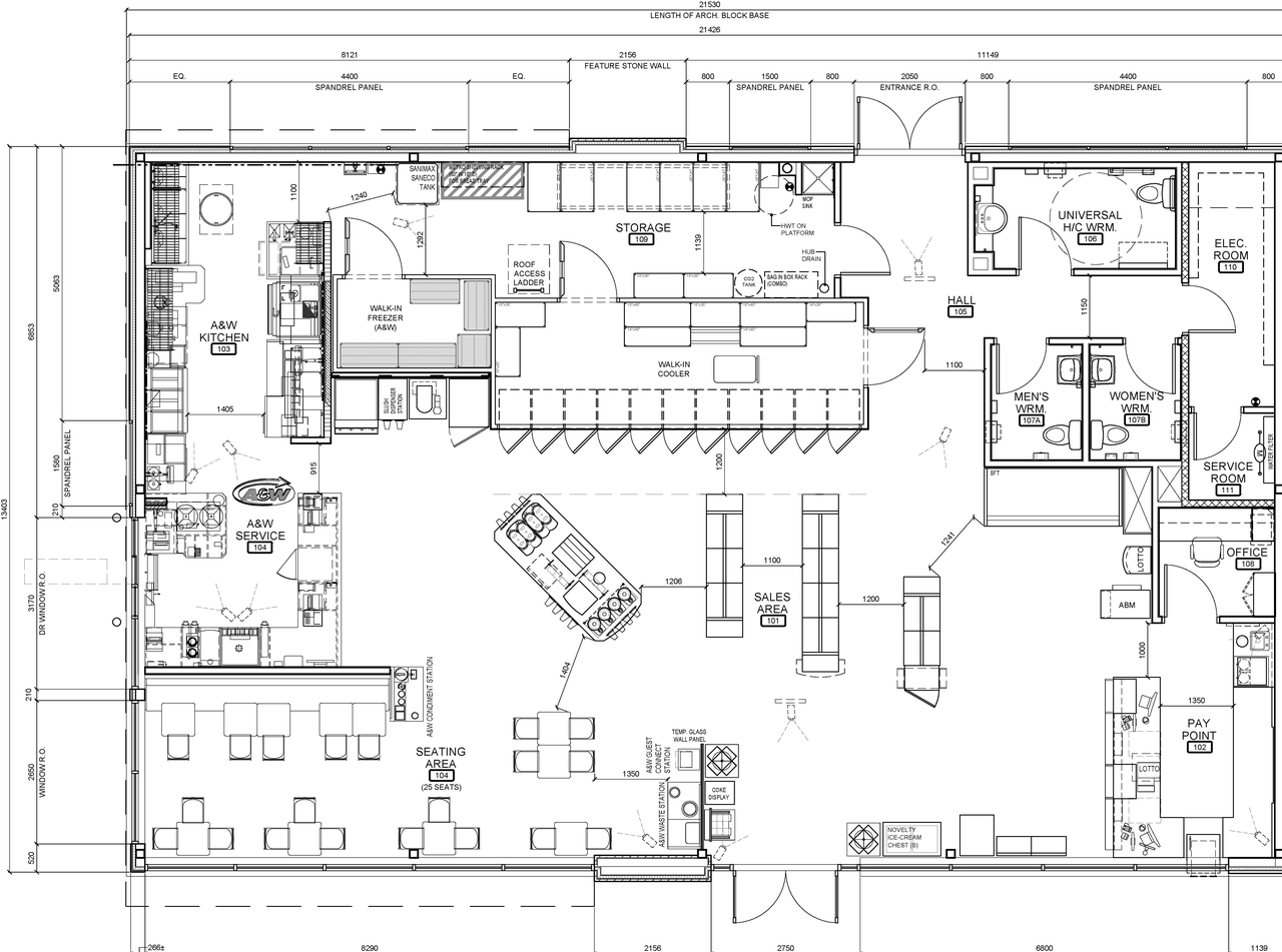 Floor plan for project from page 1 of the file '2021-10-01 - C-Store Floor Plan - D07-12-21-0155'