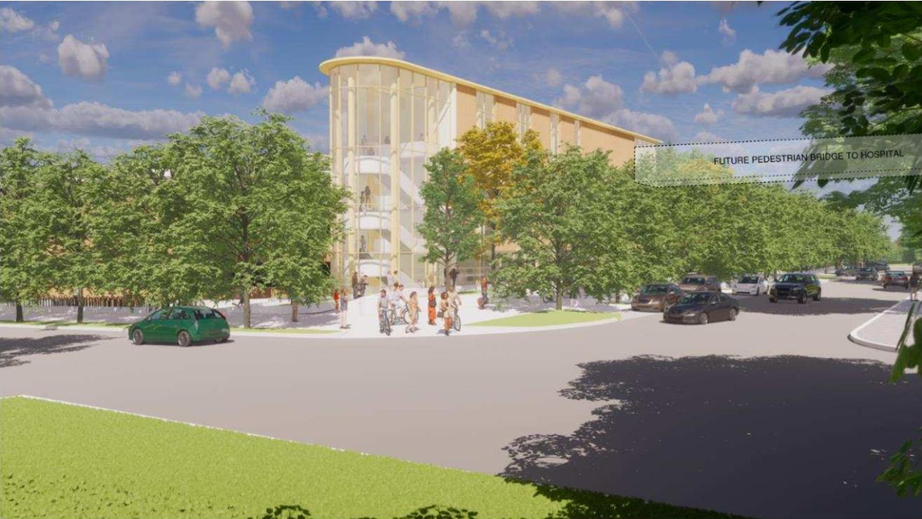 Rendering of building from page 58 of the file 'Final Approved - Planning Rationale and Design Brief - D07-12-21-0159'