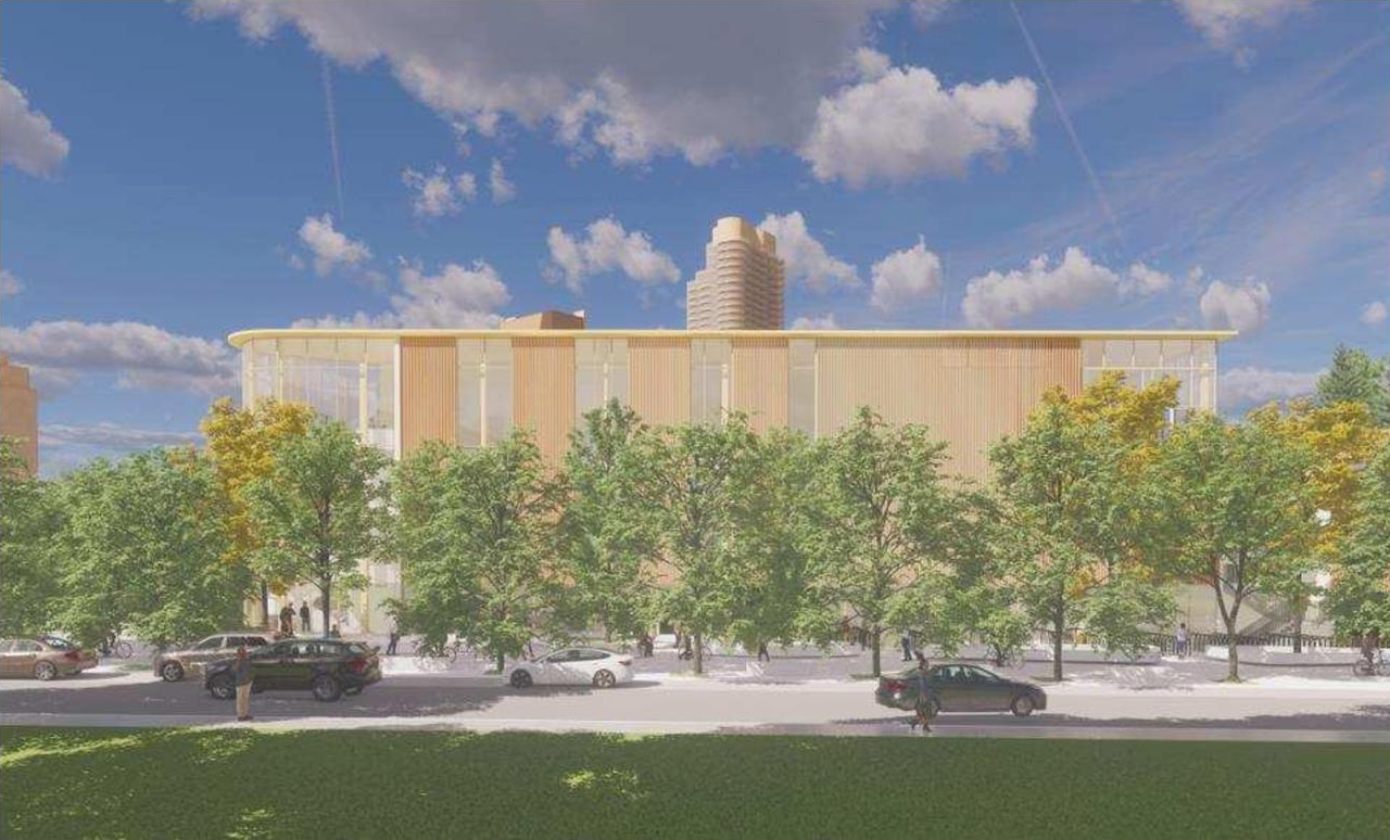 Rendering of building from page 59 of the file 'Final Approved - Planning Rationale and Design Brief - D07-12-21-0159'