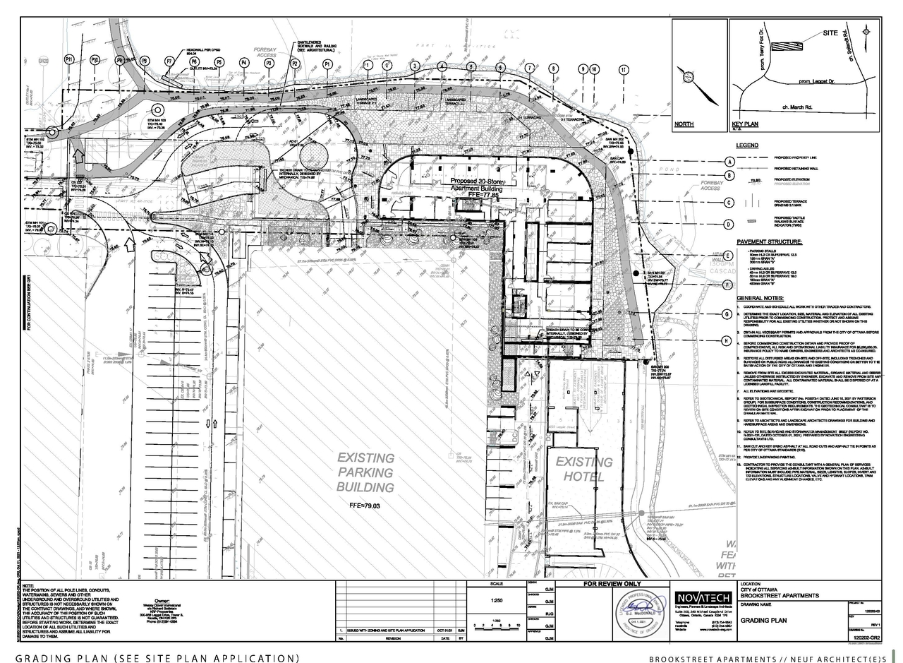 Construction site plan for project from page 31 of the file '2021-10-14 - Design Brief - D07-12-21-0160'