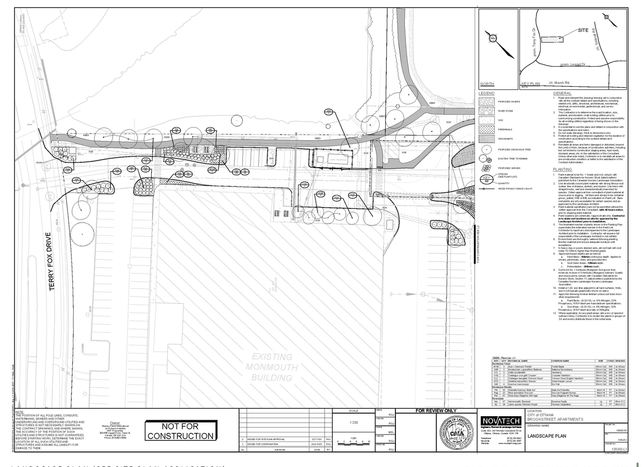 Construction site plan for project from page 32 of the file '2021-10-14 - Design Brief - D07-12-21-0160'