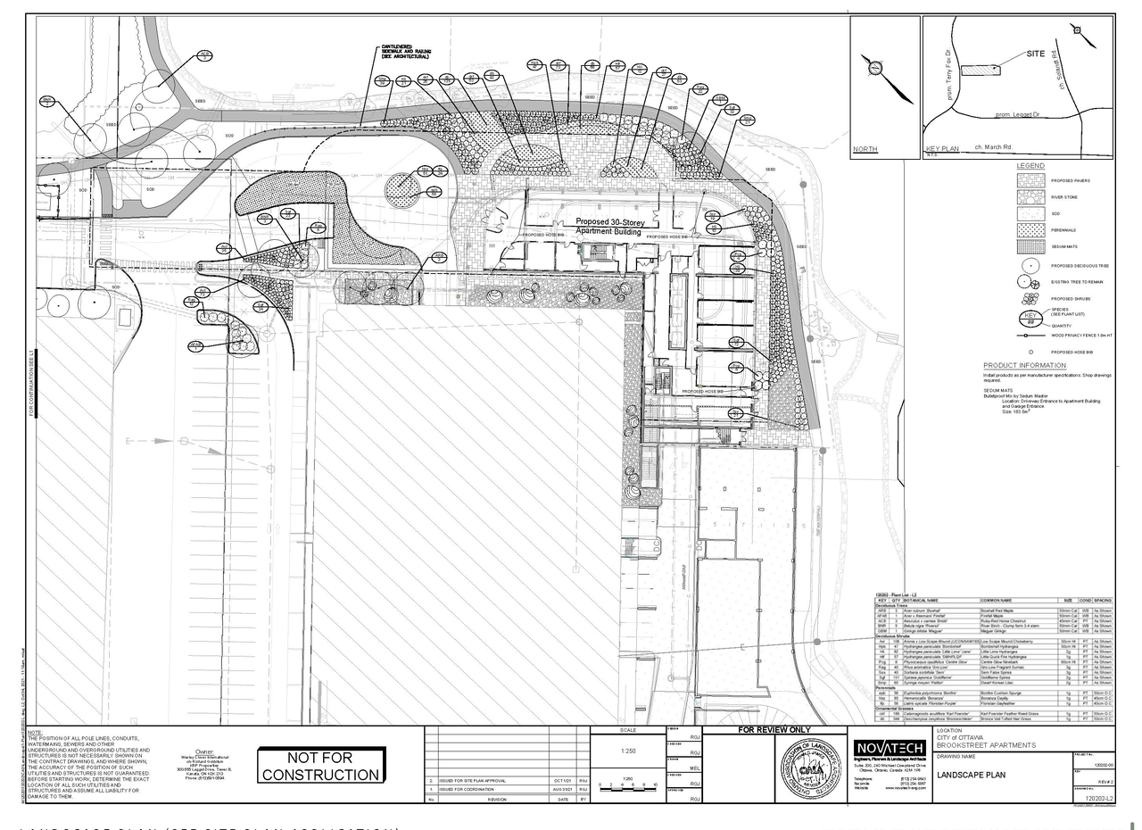 Construction site plan for project from page 33 of the file '2021-10-14 - Design Brief - D07-12-21-0160'