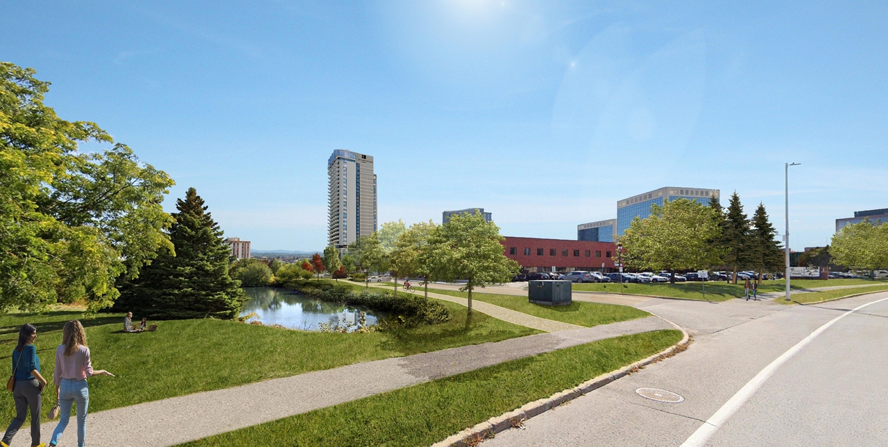 Rendering of building from page 15 of the file '2022-02-03 - Design Brief - D07-12-21-0160'