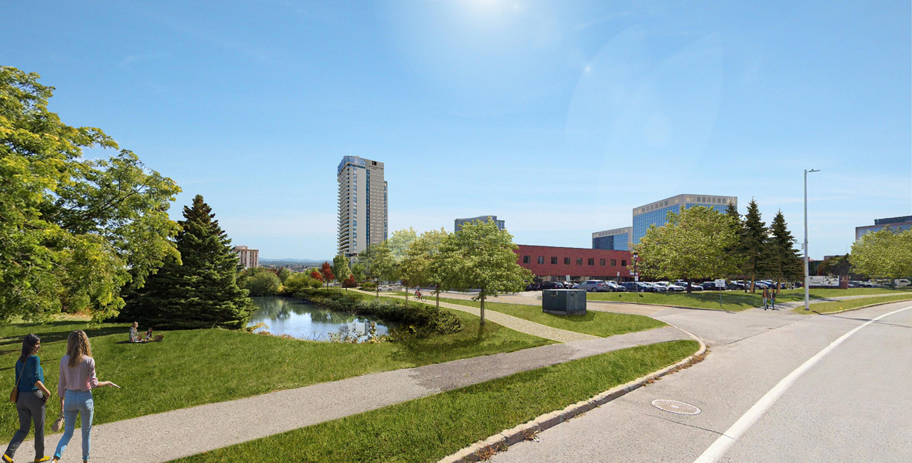 Rendering of building from page 15 of the file '2022-02-03 - Design Brief - D07-12-21-0160'