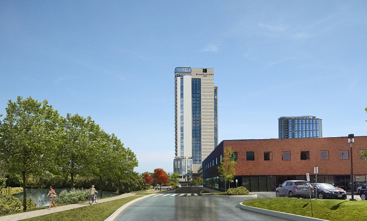 Rendering of building from page 18 of the file '2022-02-03 - Design Brief - D07-12-21-0160'