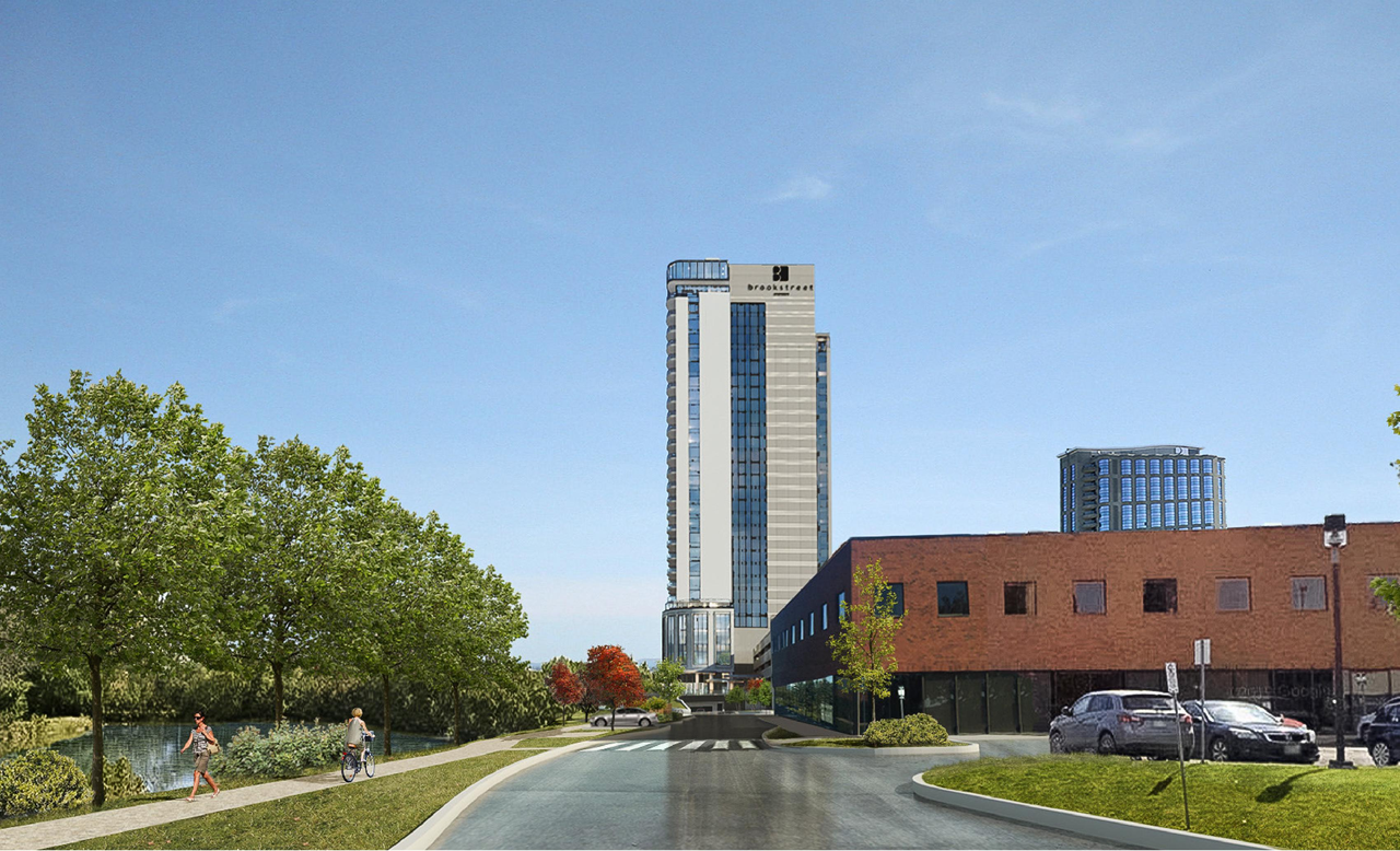 Rendering of building from page 18 of the file '2022-02-03 - Design Brief - D07-12-21-0160'