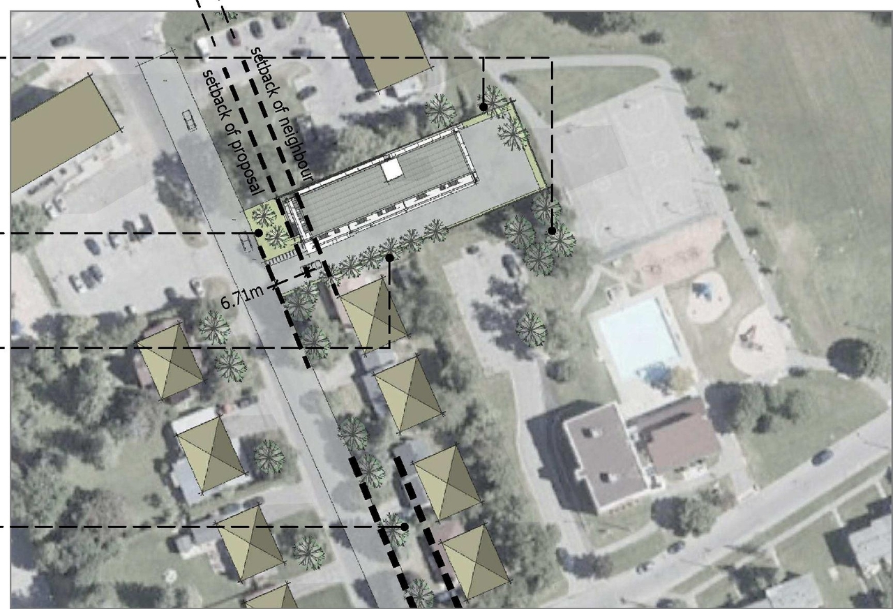 Construction site plan for project from page 8 of the file '2021-10-19 - Design Brief and Streetscape - D07-12-21-0165'