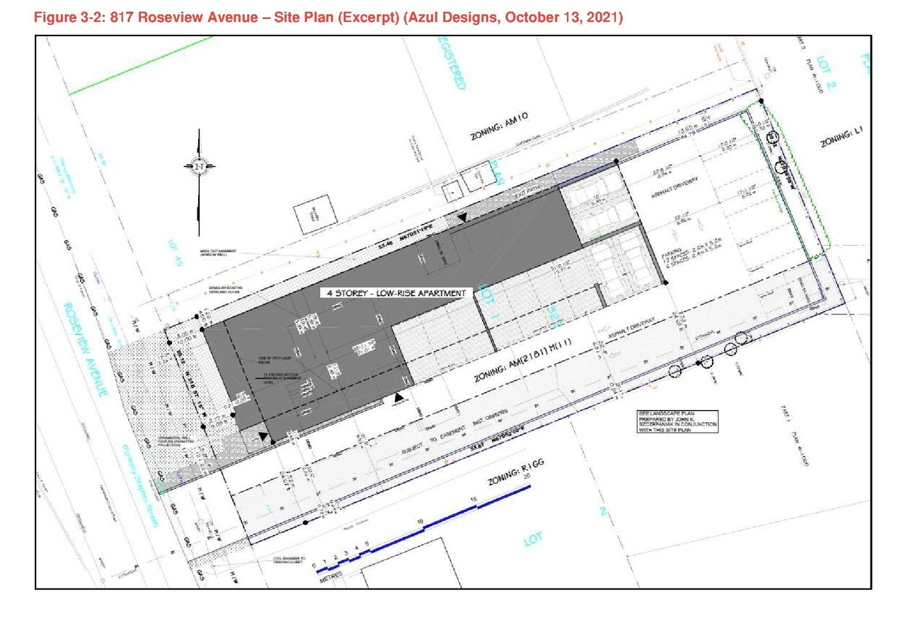 Construction site plan for project from page 14 of the file '2021-10-19 - Planning Rationale and Design Brief - D07-12-21-0165'