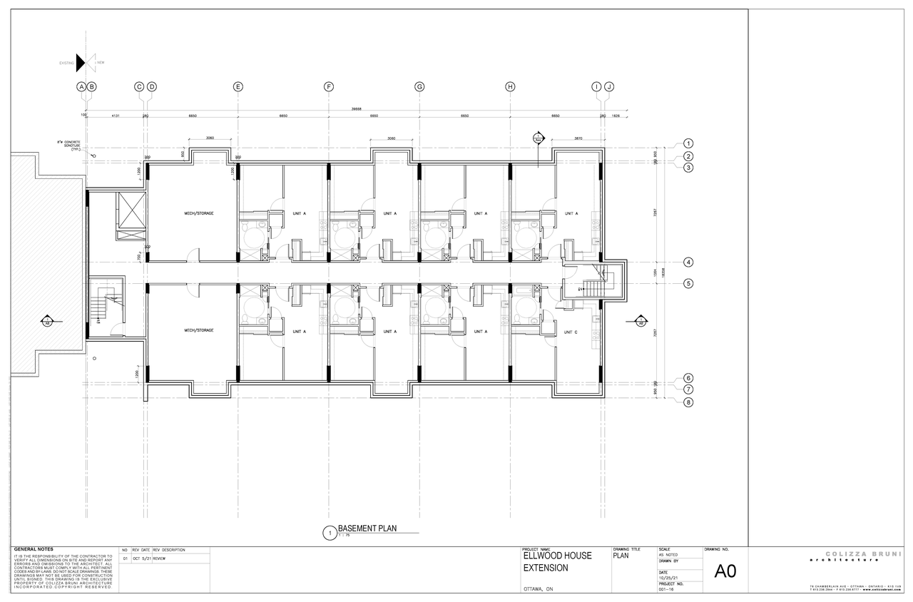 Construction site plan for project from page 1 of the file '2021-10-27 - Floor Plans - D07-12-21-0174'