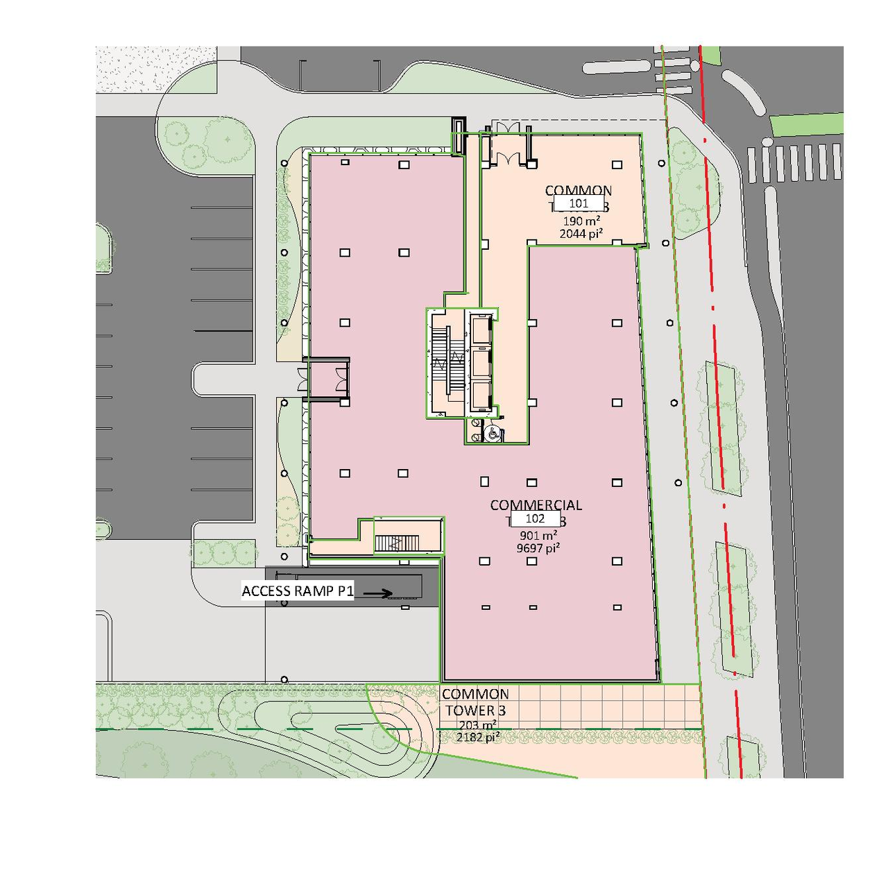 Construction site plan for project from page 23 of the file '2026-07-03 - Design Brief - D07-12-21-0177'