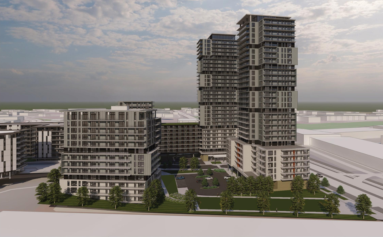 Rendering of building from page 41 of the file '2026-07-03 - Design Brief - D07-12-21-0177'