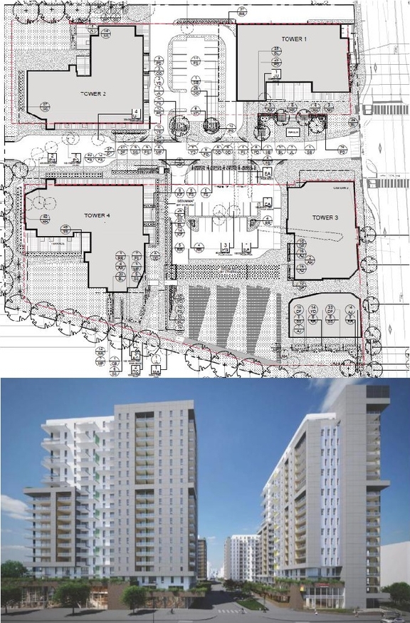 Construction site plan for project from page 198 of the file '2026-07-03 - UDRP Report - D07-12-21-0177'