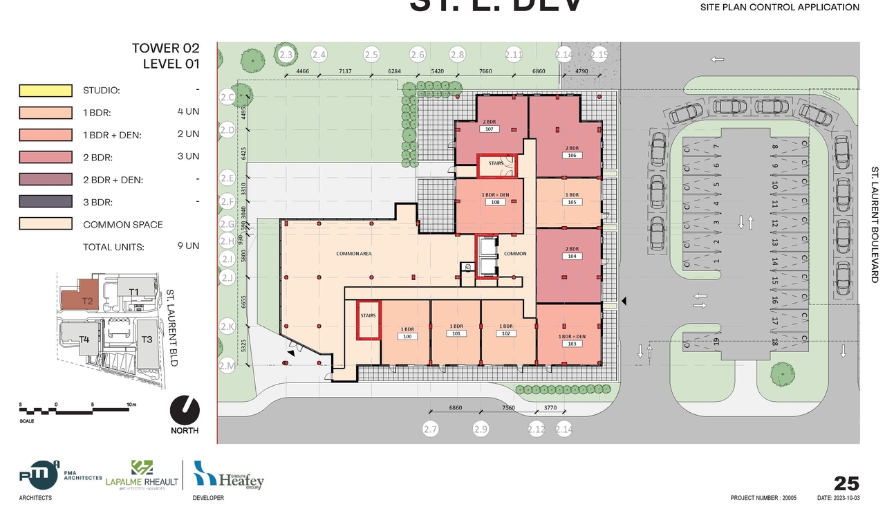 Construction site plan for project from page 26 of the file '2023-10-13 - Design Brief - D07-12-21-0177'