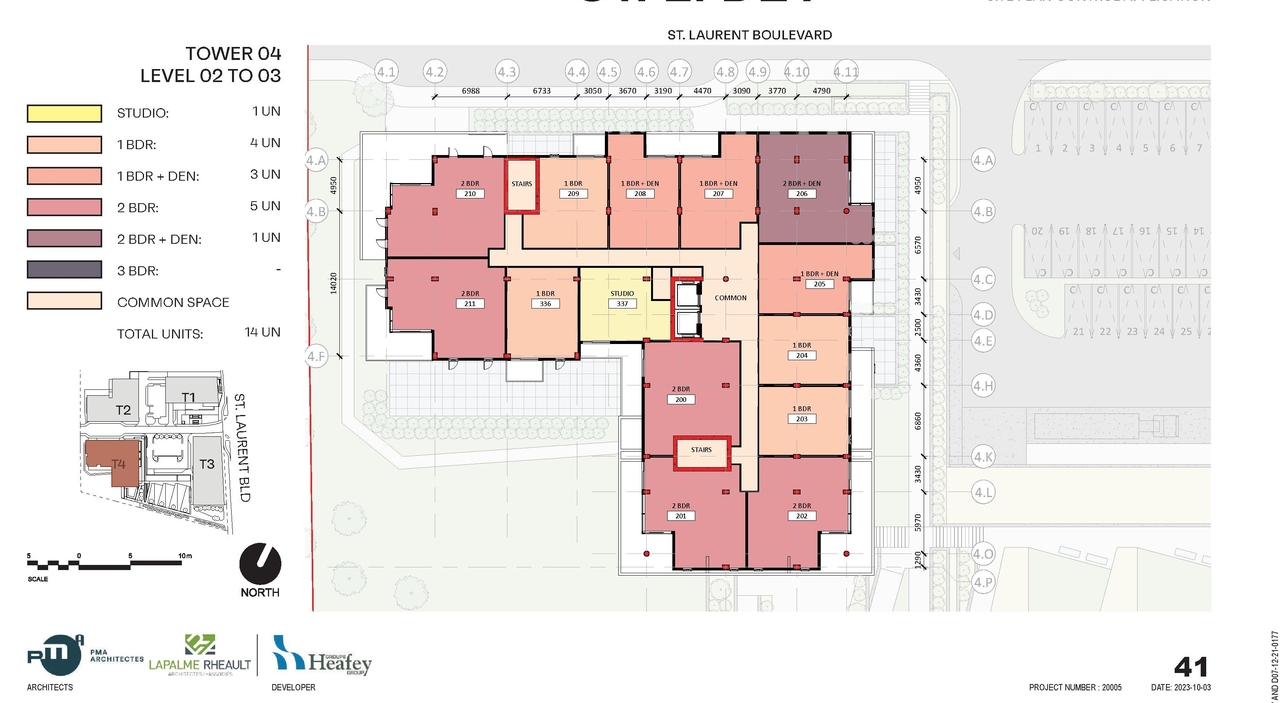Construction site plan for project from page 42 of the file '2023-10-13 - Design Brief - D07-12-21-0177'