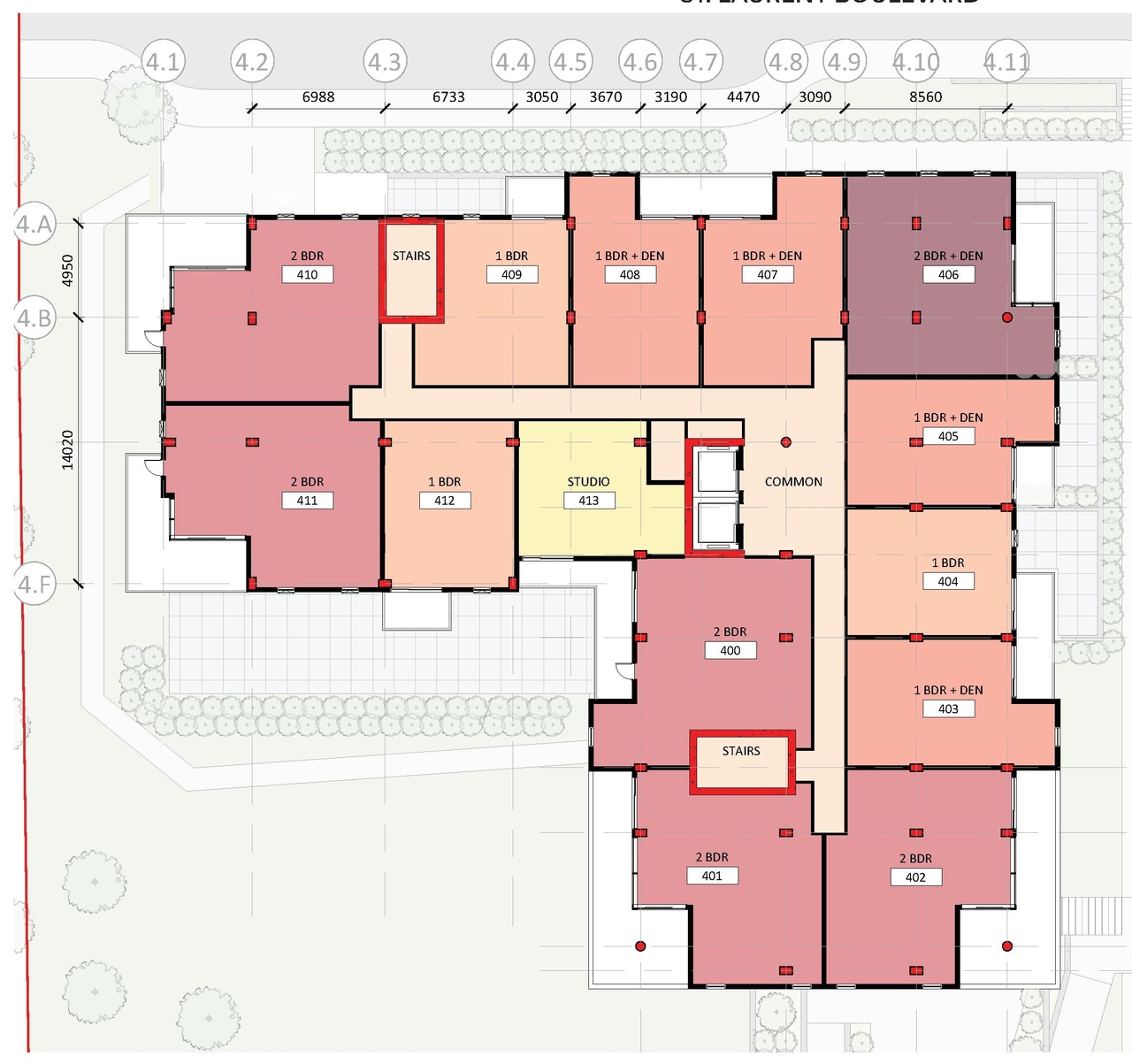 Construction site plan for project from page 43 of the file '2023-10-13 - Design Brief - D07-12-21-0177'