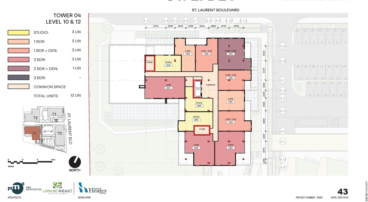Construction site plan for project from page 44 of the file '2023-10-13 - Design Brief - D07-12-21-0177'