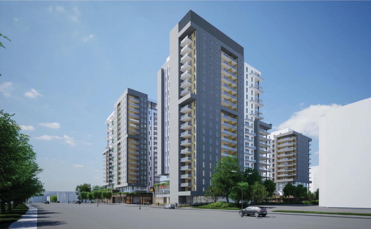 Rendering of building from page 63 of the file '2023-10-13 - Design Brief - D07-12-21-0177'
