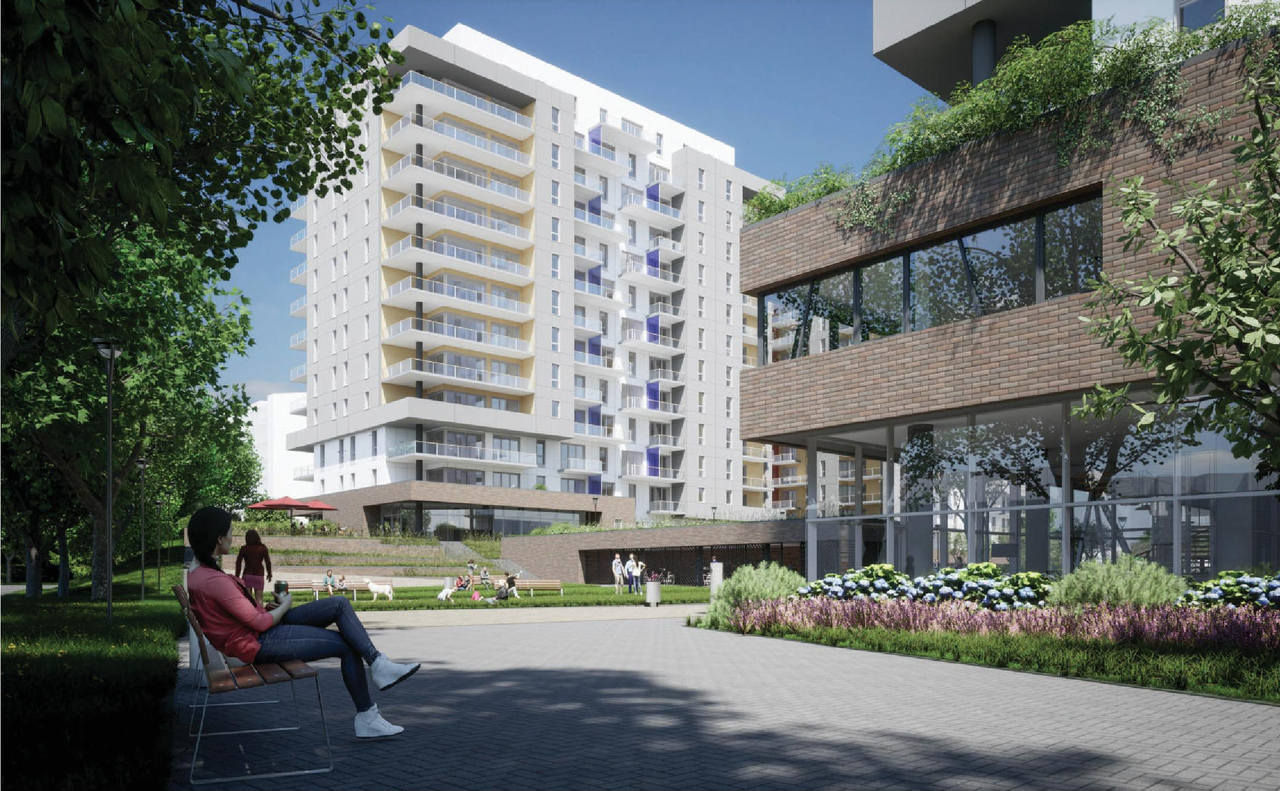 Rendering of building from page 70 of the file '2023-10-13 - Design Brief - D07-12-21-0177'