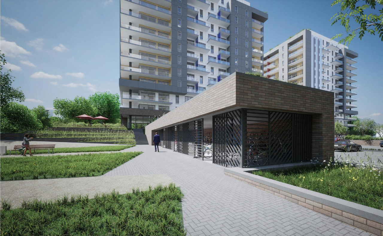 Rendering of building from page 78 of the file '2023-10-13 - Design Brief - D07-12-21-0177'