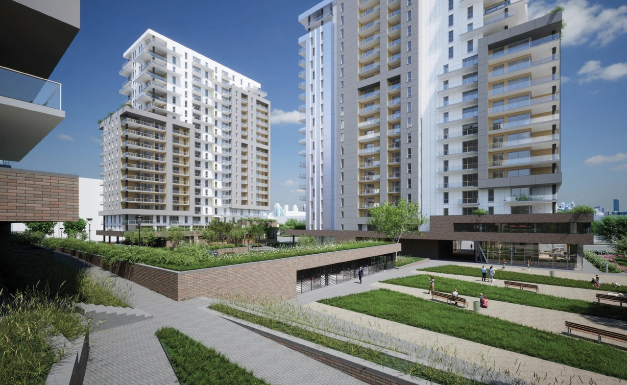 Rendering of building from page 80 of the file '2023-10-13 - Design Brief - D07-12-21-0177'