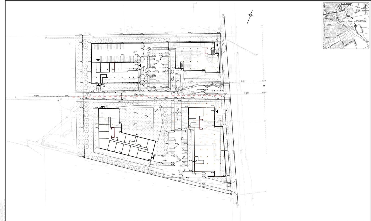 Construction site plan for project from page 14 of the file '2021-10-27 - DESIGN BRIEF - D07-12-21-0177'