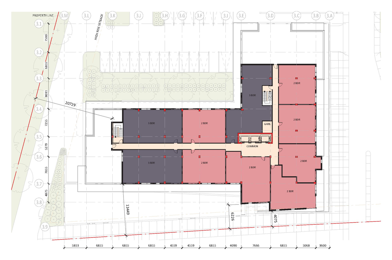 Construction site plan for project from page 43 of the file '2021-10-27 - DESIGN BRIEF - D07-12-21-0177'