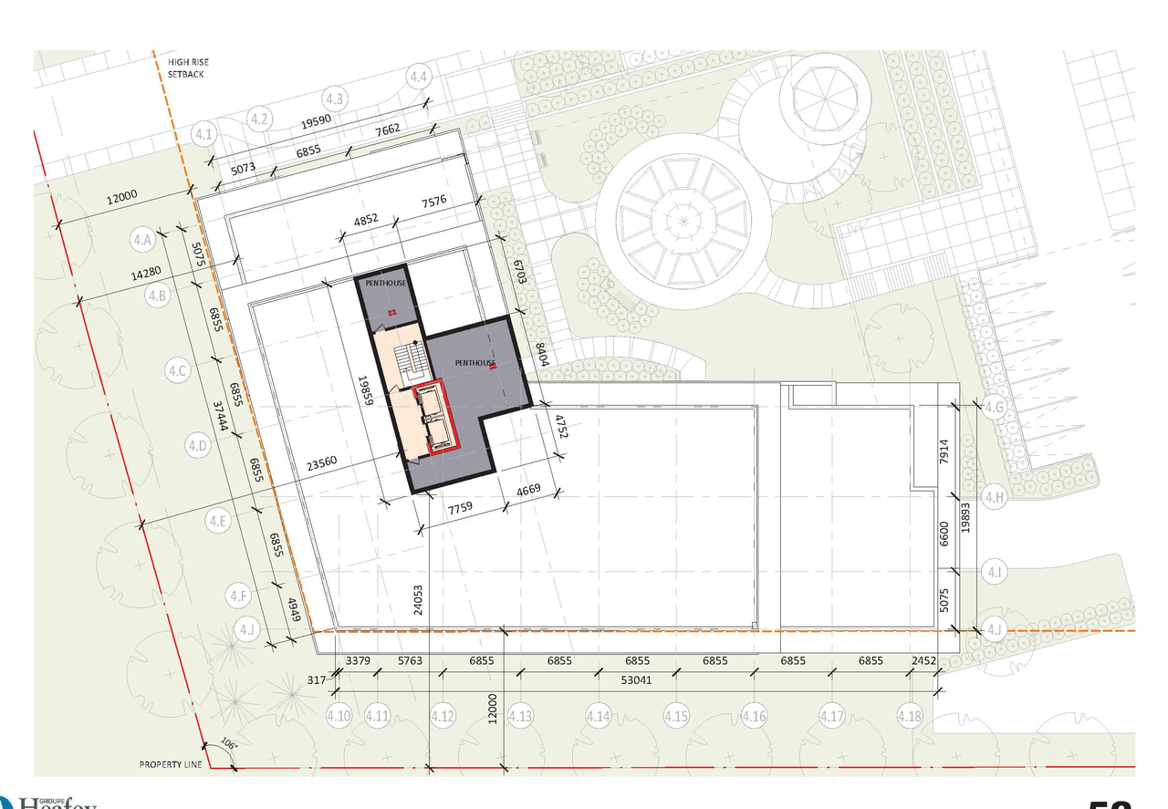 Construction site plan for project from page 53 of the file '2021-10-27 - DESIGN BRIEF - D07-12-21-0177'