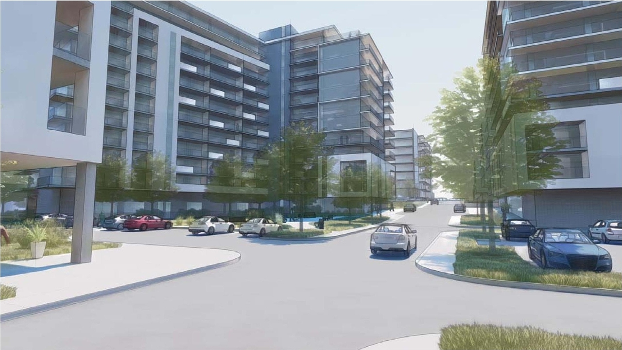 Rendering of building from page 6 of the file '2021-10-27 - DESIGN BRIEF - D07-12-21-0177'