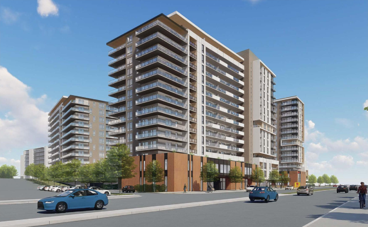 Rendering of building from page 76 of the file '2021-10-27 - DESIGN BRIEF - D07-12-21-0177'